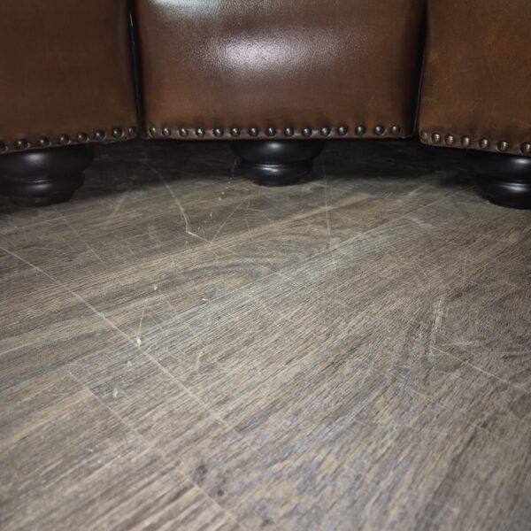 Chesterfield Hoekbank Donkerbruin 2,75 m x 2,90 m - Afbeelding 9