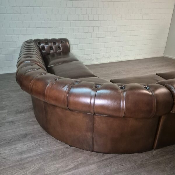 Chesterfield Hoekbank Donkerbruin 2,75 m x 2,90 m - Afbeelding 10