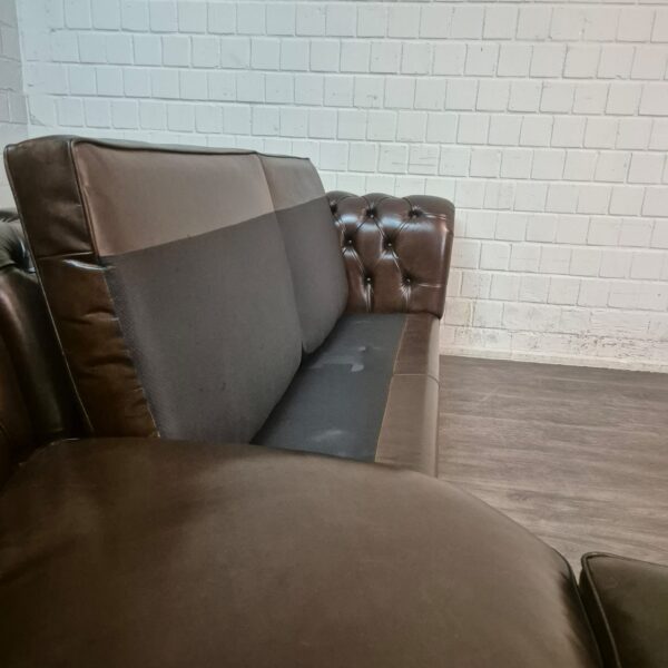 Chesterfield Hoekbank Donkerbruin 2,75 m x 2,90 m - Afbeelding 13
