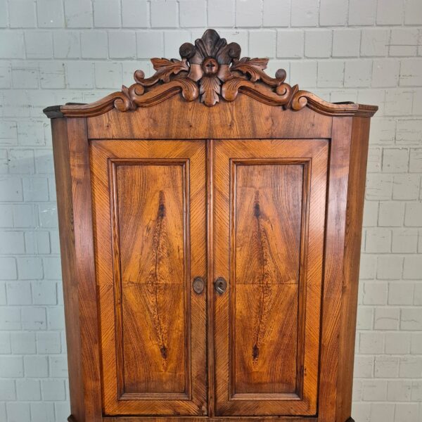 Hoekkast Louis Philippe 1860 Essenhout - Afbeelding 5