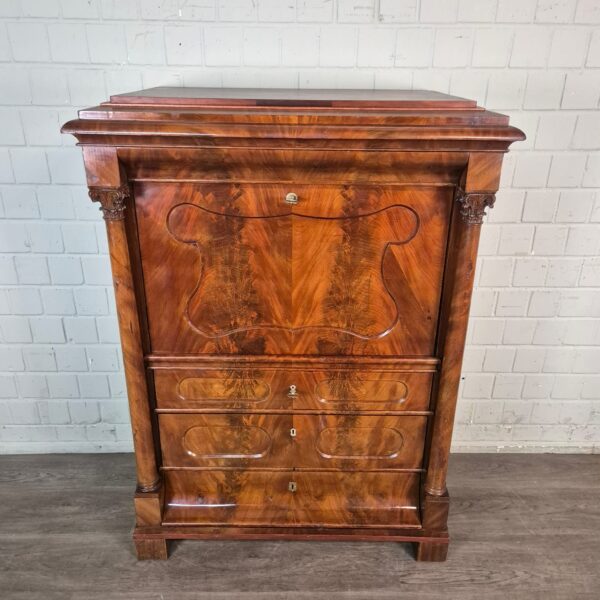Secretaire Biedermeier 1840 Mahonie - Afbeelding 2
