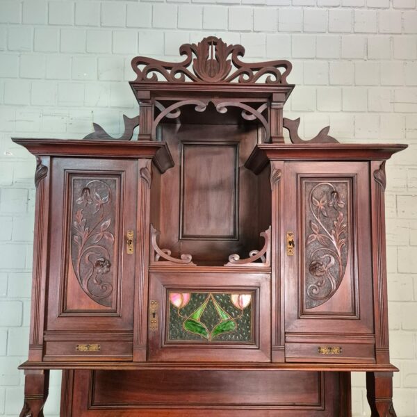 Buffetkast Kast Jugendstil 1910 Noten - Afbeelding 13