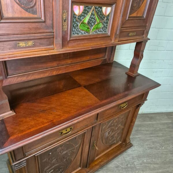 Buffetkast Kast Jugendstil 1910 Noten - Afbeelding 8