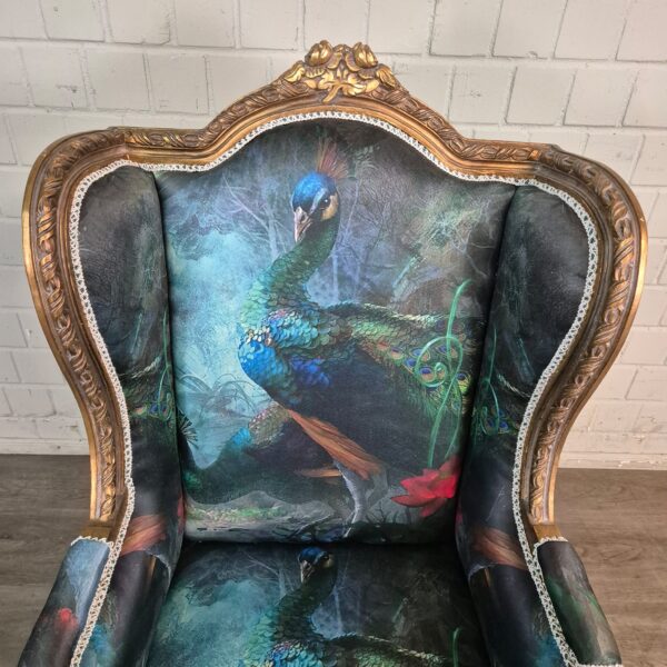 Oorfauteuil Pauwmotief Barokstijl 0,74 m - Afbeelding 7