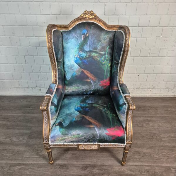 Oorfauteuil Pauwmotief Barokstijl 0,74 m - Afbeelding 2