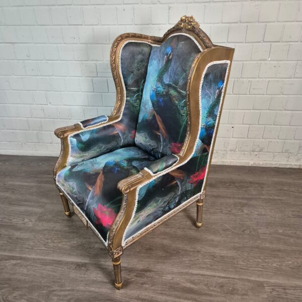 Oorfauteuil Pauwmotief Barokstijl 0,74 m - Afbeelding 3