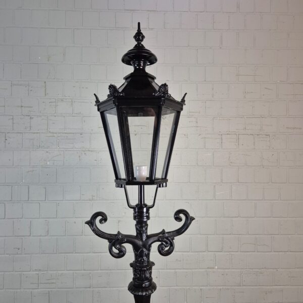 Lantaarn Tuinlamp Aluminium Zwart 2,40 m - Afbeelding 2
