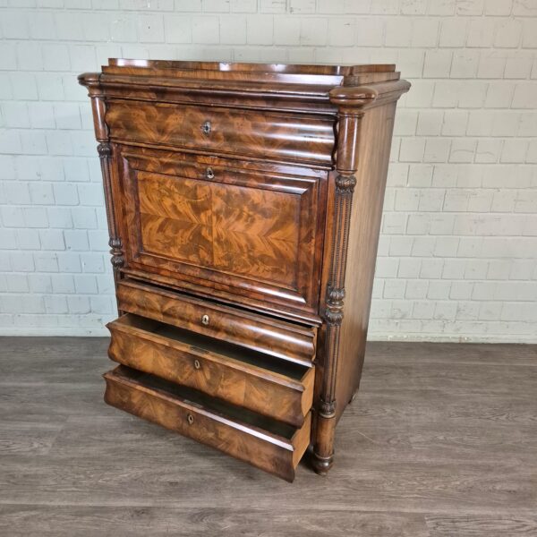 Secretaire Biedermeier 1850 Mahonie - Afbeelding 4