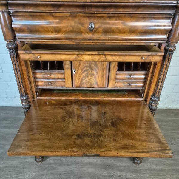 Secretaire Biedermeier 1850 Mahonie - Afbeelding 7