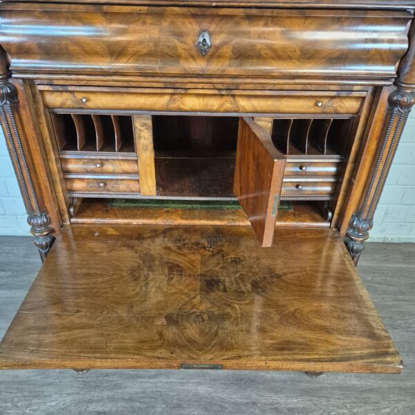 Secretaire Biedermeier 1850 Mahonie - Afbeelding 9