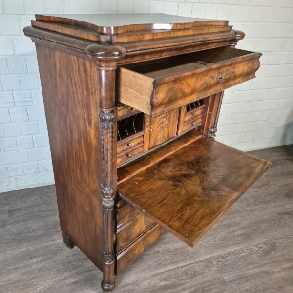 Secretaire Biedermeier 1850 Mahonie - Afbeelding 13