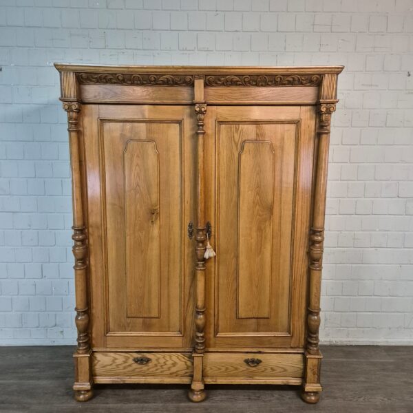 Kast Kledingkast Gründerzeit 1880 Eiken - Afbeelding 2