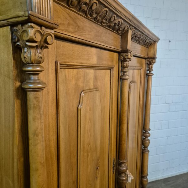 Kast Kledingkast Gründerzeit 1880 Eiken - Afbeelding 6