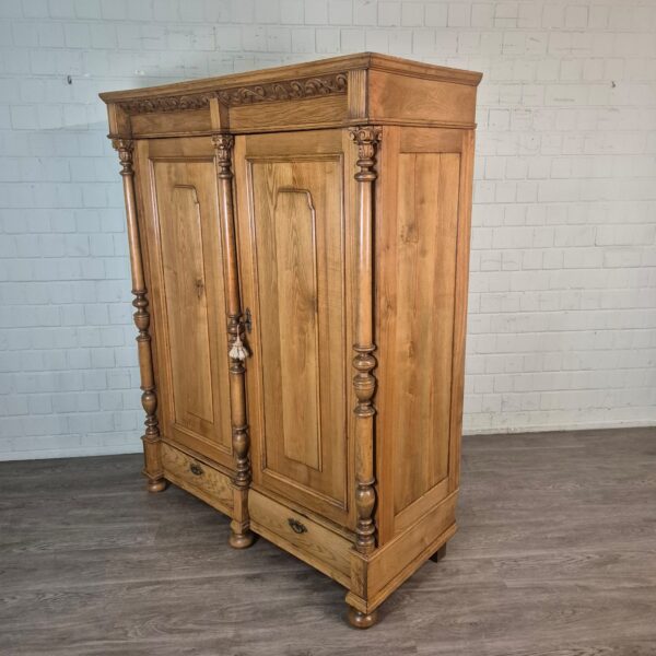 Kast Kledingkast Gründerzeit 1880 Eiken - Afbeelding 4