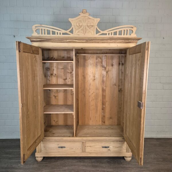 Kast Kledingkast Jugendstil 1900 Grenen - Afbeelding 9