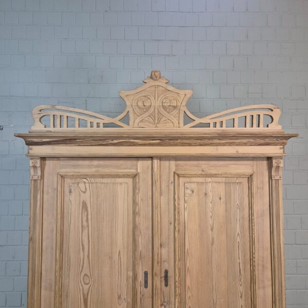 Kast Kledingkast Jugendstil 1900 Grenen - Afbeelding 4