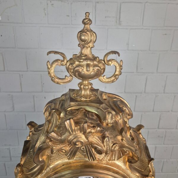 Tafelklok Schouwklok Neobarok 1880 Messing - Afbeelding 11