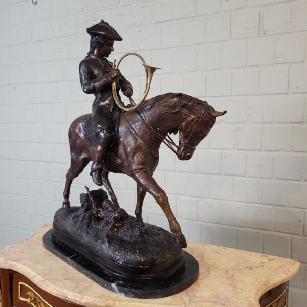 Beeld Jager te Paard 1940 Brons - Afbeelding 7