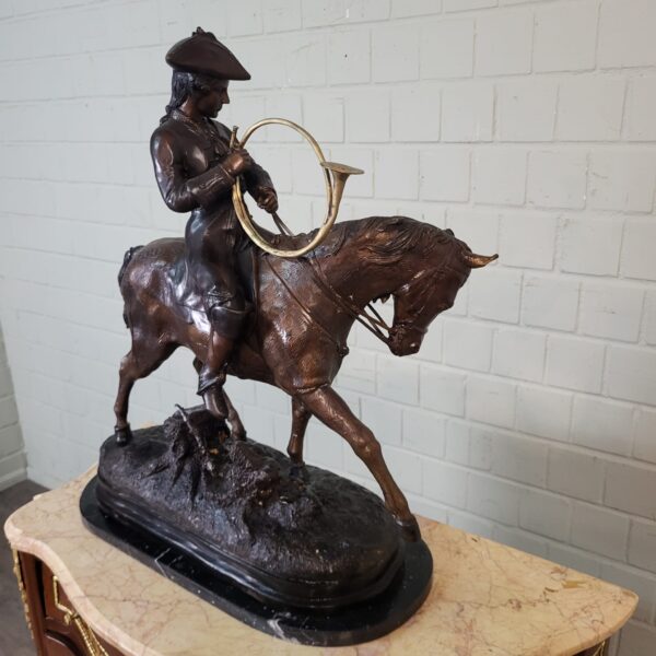 Beeld Jager te Paard 1940 Brons - Afbeelding 8
