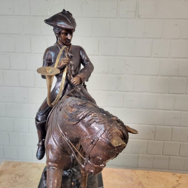 Beeld Jager te Paard 1940 Brons - Afbeelding 14