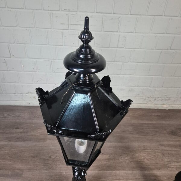 Set Tuinlampen Lantaarns Aluminium Zwart 1,10 m - Afbeelding 2