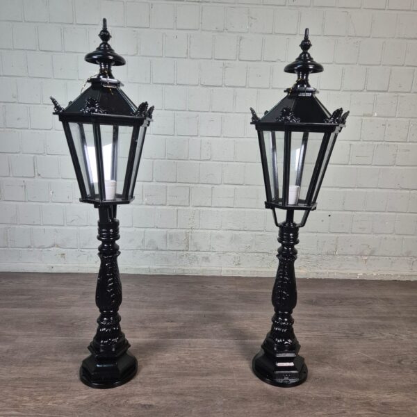 Set Tuinlampen Lantaarns Aluminium Zwart 1,10 m