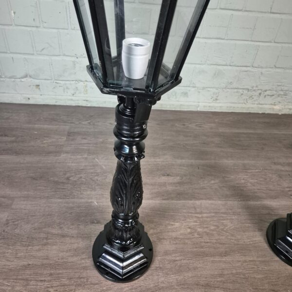 Set Tuinlampen Lantaarns Aluminium Zwart 1,10 m - Afbeelding 6