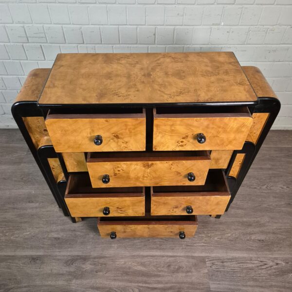 Commode Berken Fineer Art Déco 1,27 m - Afbeelding 9