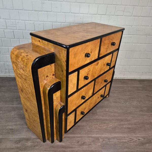 Commode Berken Fineer Art Déco 1,27 m - Afbeelding 3