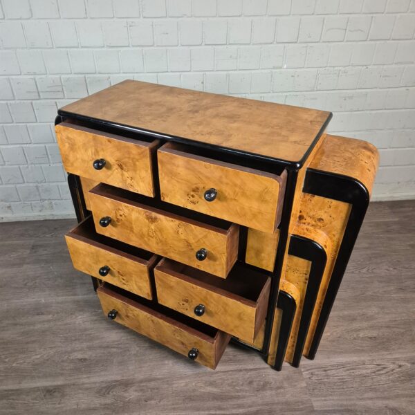 Commode Berken Fineer Art Déco 1,27 m - Afbeelding 10