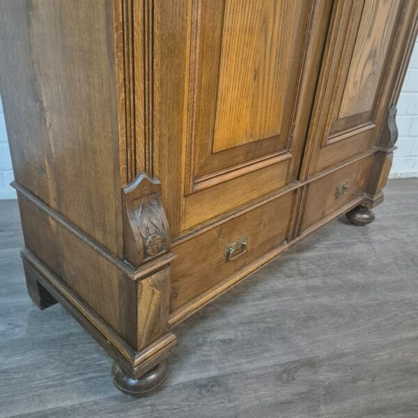 Kast Kledingkast Gründerzeit 1880 Eiken - Afbeelding 6
