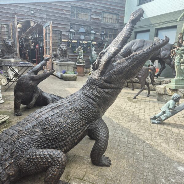 Beeld Tuinbeeld Krokodil Brons 2,10 m - Afbeelding 3