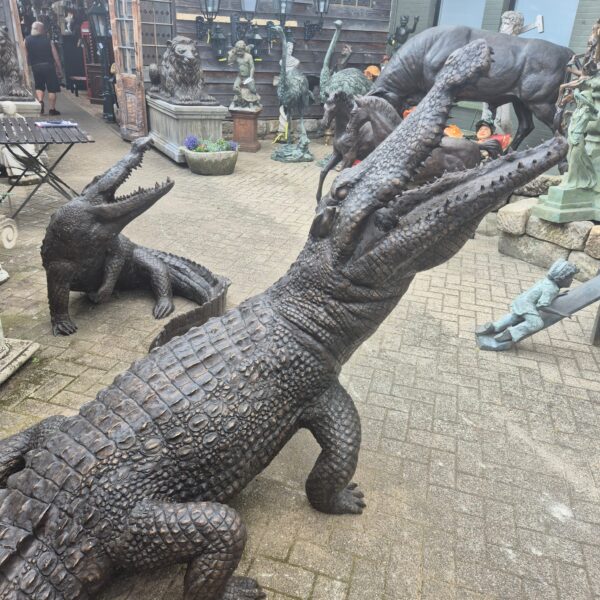 Beeld Tuinbeeld Krokodil Brons 2,10 m - Afbeelding 4