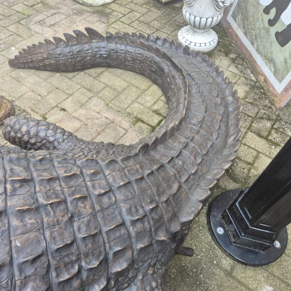 Beeld Tuinbeeld Krokodil Brons 2,10 m - Afbeelding 16
