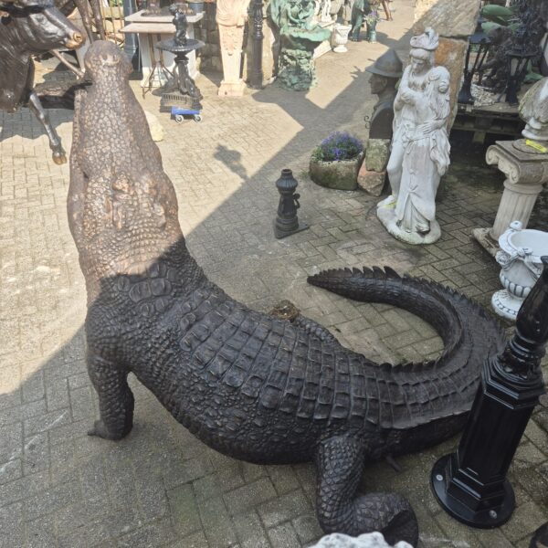 Beeld Tuinbeeld Krokodil Brons 2,10 m - Afbeelding 15