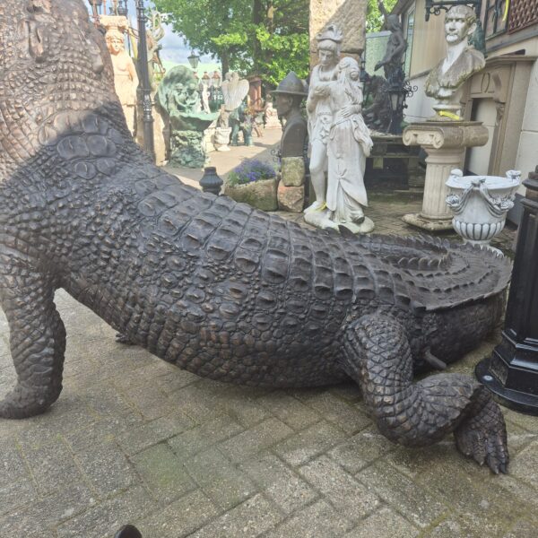 Beeld Tuinbeeld Krokodil Brons 2,10 m - Afbeelding 14