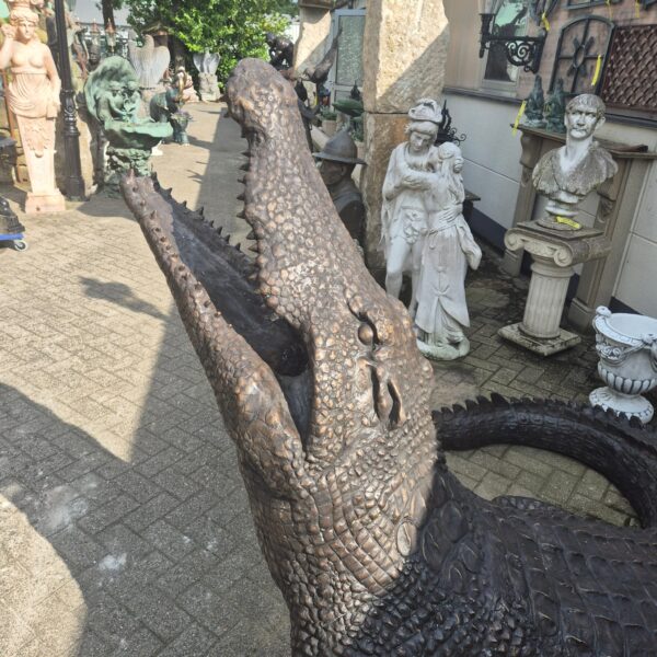 Beeld Tuinbeeld Krokodil Brons 2,10 m - Afbeelding 11