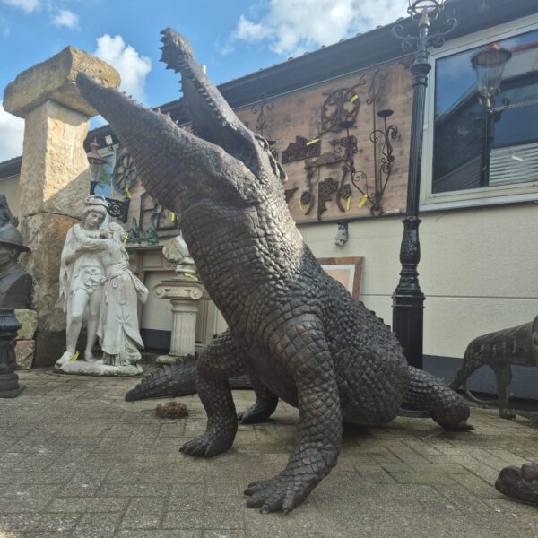 Beeld Tuinbeeld Krokodil Brons 2,10 m - Afbeelding 8