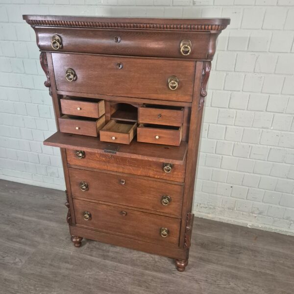 Secretaire Biedermeier 1830 Eiken - Afbeelding 7