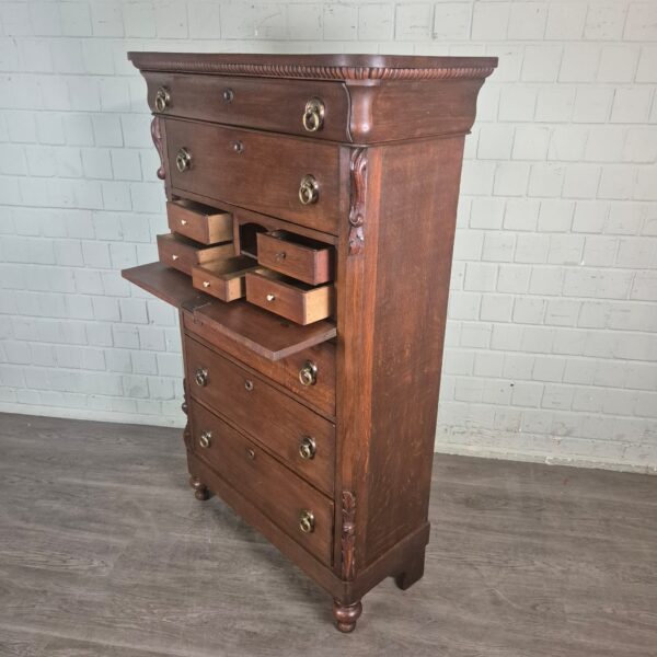 Secretaire Biedermeier 1830 Eiken - Afbeelding 9