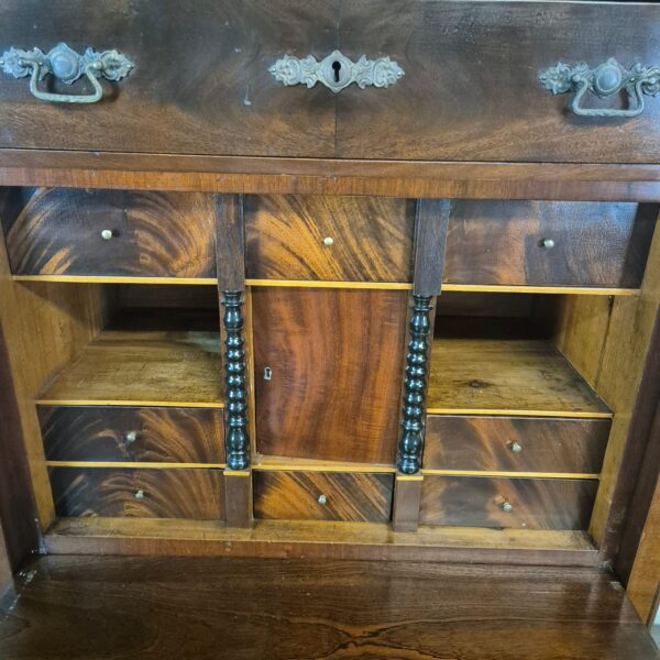 Secretaire Louis Philippe 1860 Mahonie - Afbeelding 9
