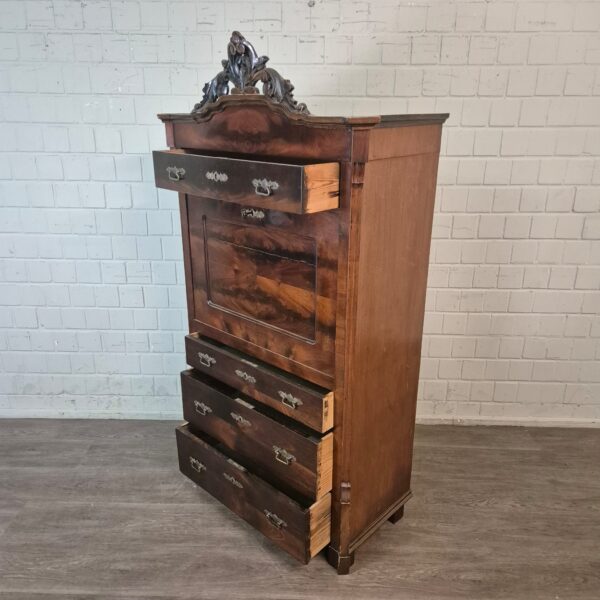 Secretaire Louis Philippe 1860 Mahonie - Afbeelding 11