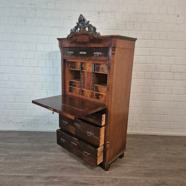 Secretaire Louis Philippe 1860 Mahonie - Afbeelding 4