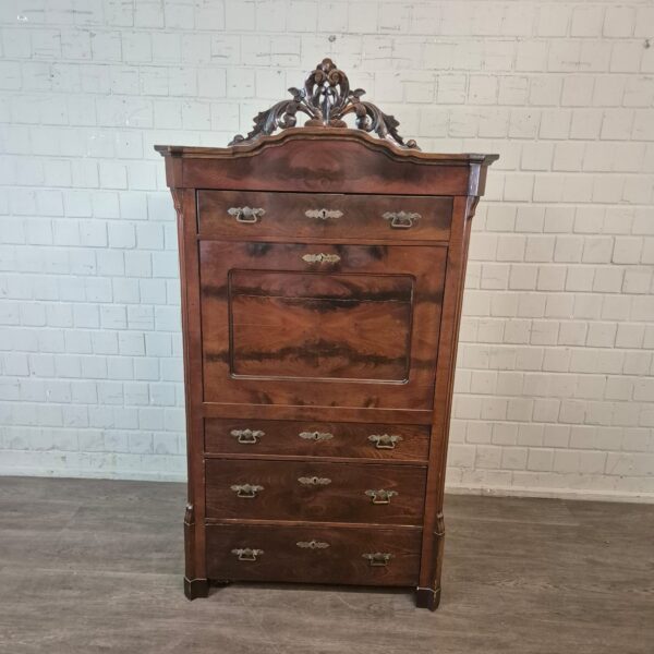 Secretaire Louis Philippe 1860 Mahonie - Afbeelding 2