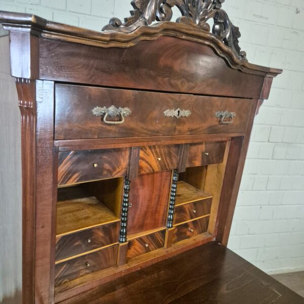 Secretaire Louis Philippe 1860 Mahonie - Afbeelding 8