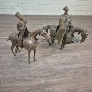 Beelden Decoratie Ruiter-Set Brons Antiek 1860