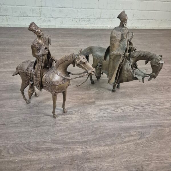 Beelden Decoratie Ruiter-Set Brons Antiek 1860