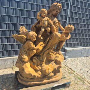Beeld Tuinbeeld Madonna met Kind Steen 1,75 m