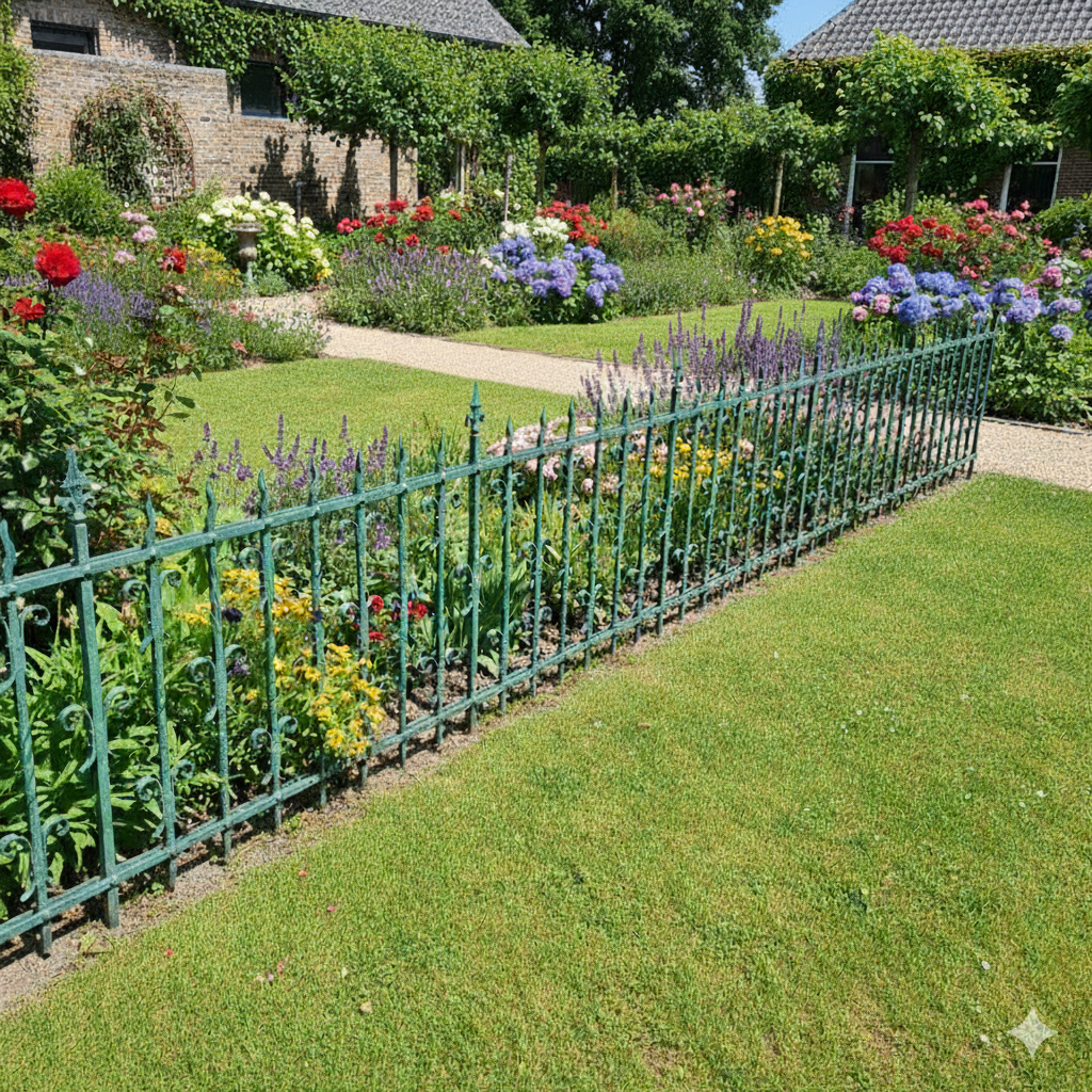 Tuinhek Hekwerk Gründerzeit 1880 Smeedijzer 3,50 m - Afbeelding 2