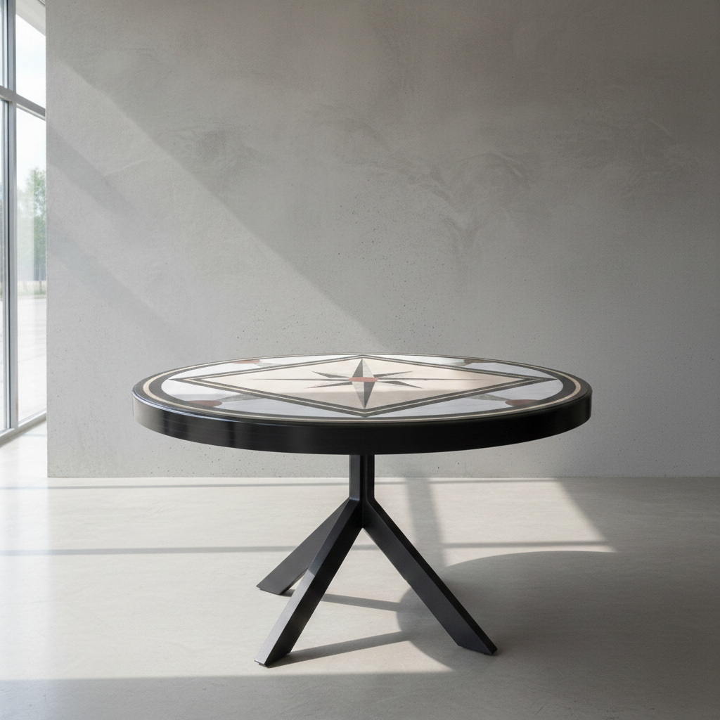 Tuintafel Marmeren Blad Ø 1,20 m - Afbeelding 2